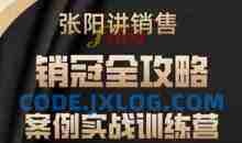 张阳讲销售实战训练营，​案例实战训练，销冠全攻略