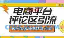 电商平台评论区引流，从基础操作到发布内容，引流技巧，轻松实现长期精准引流
