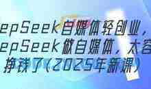 DeepSeek自媒体轻创业，用DeepSeek做自媒体，太容易挣钱了(2025年新课)