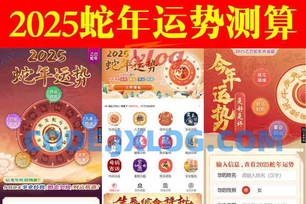 2025蛇年最新在线测算网站源码 宝宝起名源码八字精批源码算命源码