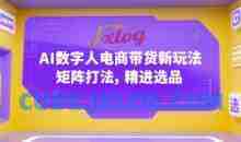 AI数字人电商带货新玩法，矩阵打法，精进选品