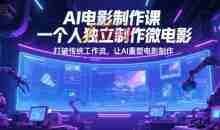 AI电影制作课，一个人独立制作微电影，打破传统工作流，让AI重塑电影制作