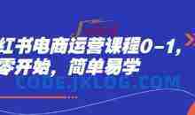 小红书电商运营课程0-1，从零开始，简单易学