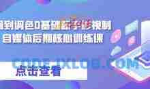 从剪辑到调色0基础新手影视制作，自媒体后期核心训练课