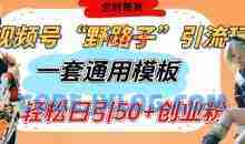 视频号“野路子”玩法，评论区疯狂截流，一套模板单日单号引流50+创业粉