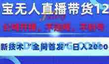 淘宝无人直播带货12.0，最新技术不封号不违规，操作简单，开播爆单，日入多张【揭秘】