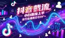 抖音截流小白直接上手全行业通用日引99+精准粉【揭秘】
