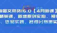 抖音图文带货16.0基础+精英课，新增原创实拍、视频混剪、选品实操，各细分赛道实操