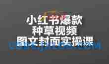 小红书爆款种草视频图文封面实操课，​开店、选品、引流、变现全流程