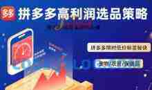 久号老师·拼多多选品暴利技术实战课，拼多多高利润选品策略，拼多多限时低价标签秘诀