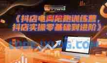 抖店电商陪跑训练营，抖音小店实操零基础到进阶