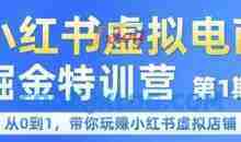 锋声小红书虚拟电商掘金特训营第1期，从0到1，带你玩转小红书虚拟店铺