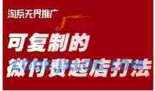 淘宝可复制的微付费起店打法，带你掌握可复制的微付费起店打法