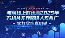 电商线上成长营2025年，万相台无界关键词推广-万相台无界精准人群推广-实打实亲囊相受