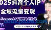 2025个人IP短视频带货(进阶版)全域流量变现，deepseek千川爆单进阶课