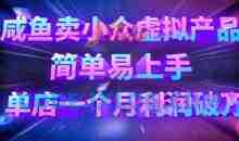 咸鱼卖小众虚拟产品，简单易上手，单店一个月利润破W