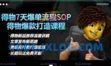 阿力得物电商【合集】得物选品逻辑、细节优化、定价、爆款打造，7天打爆单品SOP，细致教学等