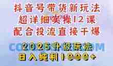 2025全新升级抖音带货玩法，从剪辑到选品再到发布投流，超详细玩法揭秘