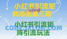 钟小玲小红书引流矩阵陪跑第三期，小红书引流矩阵引流玩法