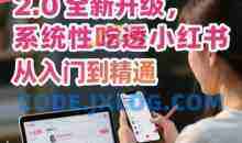 小红书运营课程2.0全新升级，从入门到精通，系统性吃透小红书