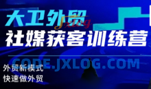 大卫老师·外贸社媒获客独家训练营，外贸新模式，快速做外贸