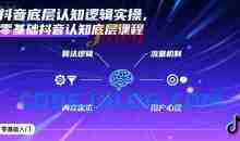 抖音底层认知逻辑实操，零基础抖音认知底层课程