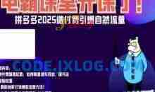 电霸学堂拼多多2025微付赛引爆自然流量，拼多多电商运营教程，运营、推广、打爆品、微付费
