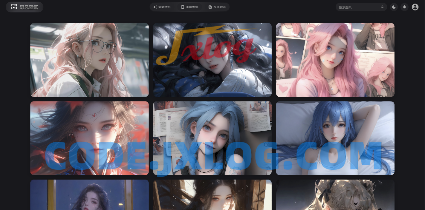vue3开发的壁纸网站模板，纯JavaScript开发，完整源代码