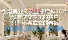 引爆美业成交业绩增长36计，没有成交不了的客户，只有不会成交的老板