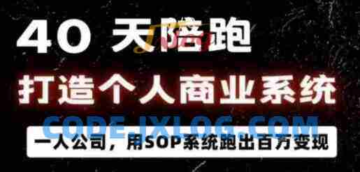 40天商业系统陪跑一人公司,用SOP系统跑出百W变现 40天商业系统陪跑一人公司,用SOP系统跑出百W变现