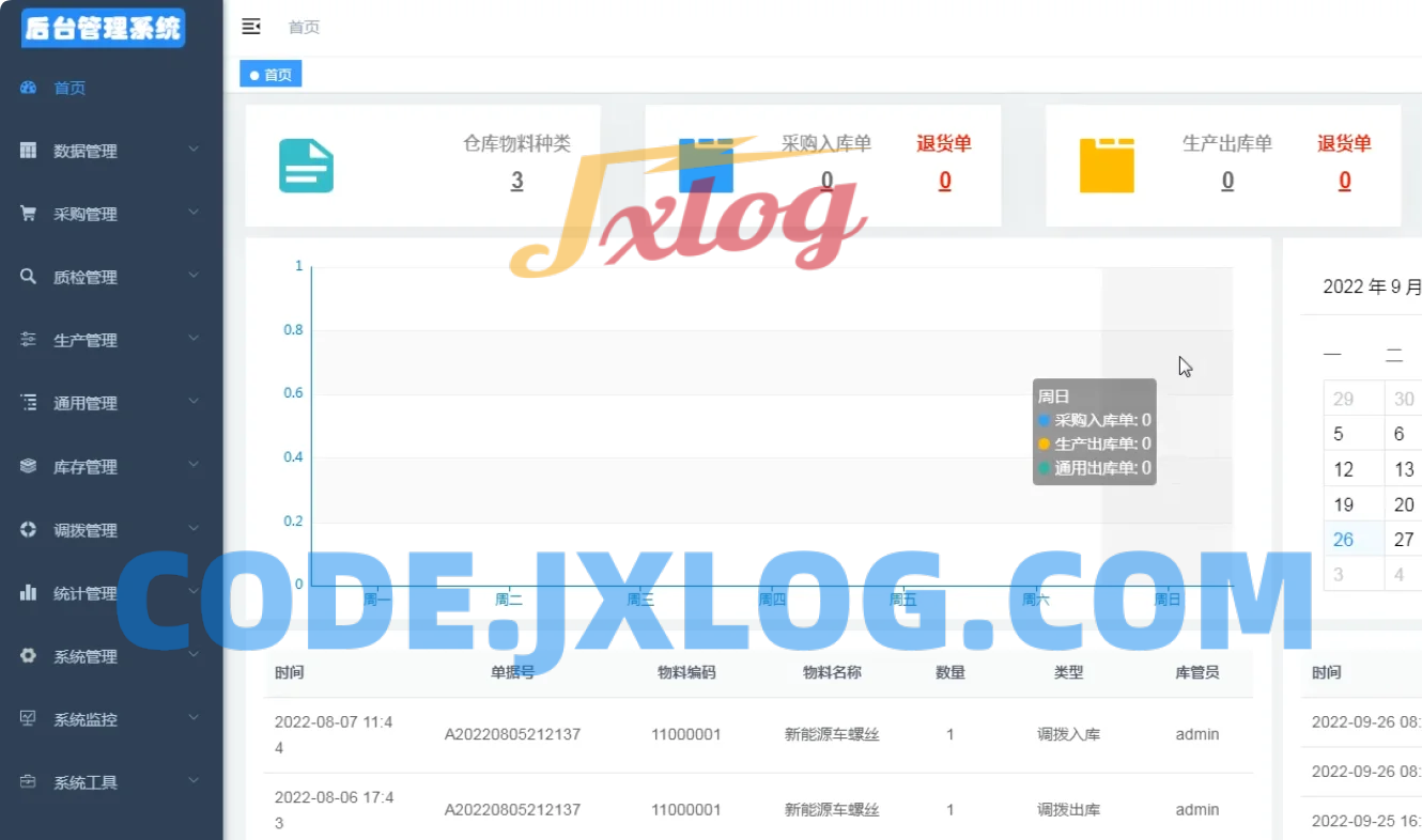 ERP/MES/WMS仓库管理系统，带移动端，有安装部署文档