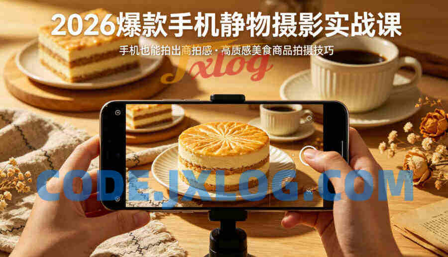2026爆款手机静物摄影实战课,手机也能拍出商拍感,学会拍出高质感美食商品 2026爆款手机静物摄影实战课,手机也能拍出商拍感,学会拍出高质感美食商品
