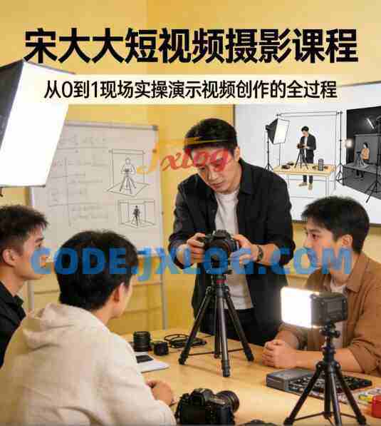 宋大大短视频摄影课程，从0到1现场实操演示视频创作的全过程