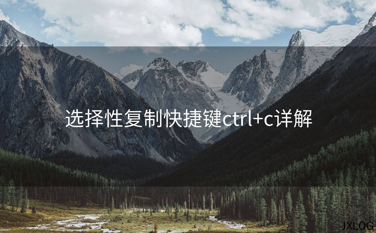 选择性复制快捷键ctrl+c详解