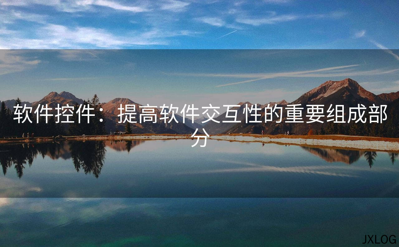 软件控件：提高软件交互性的重要组成部分