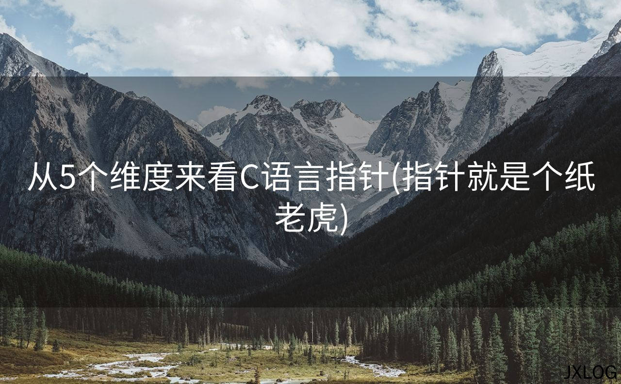 1、从5个维度来看C语言指针(指针就是个纸老虎) - JXLOG