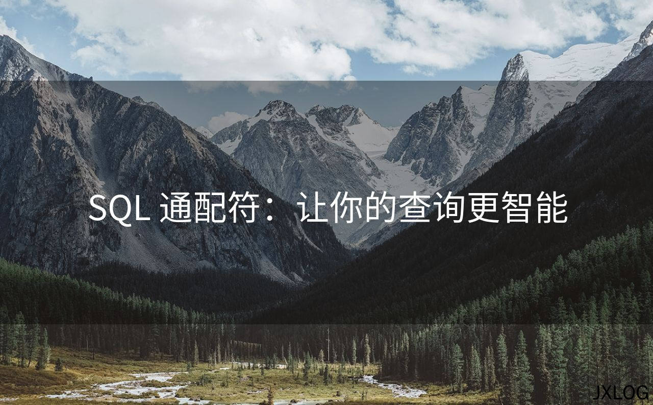 1、SQL 通配符：让你的查询更智能 - JXLOG