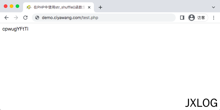 2、在PHP中使用str_shuffle()函数生成字母数字随机数 - JXLOG