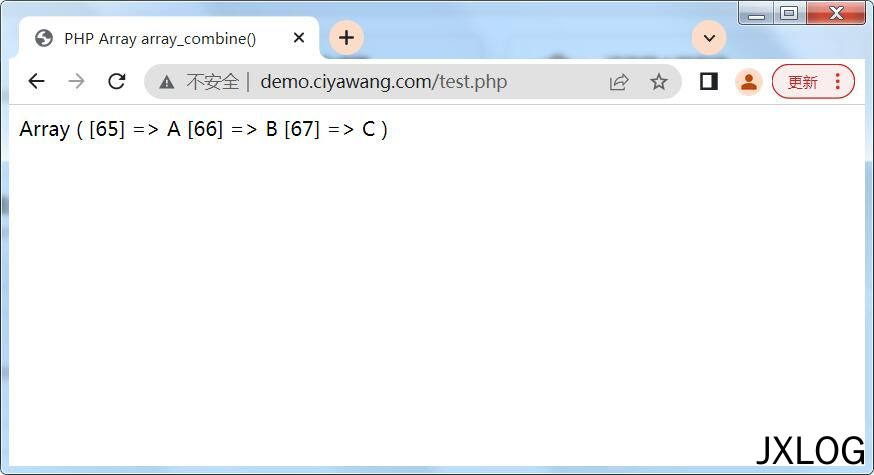2、使用PHP的array_combine()函数合并两个数组来创建一个新数组 - JXLOG