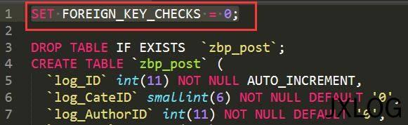 2、阿里云虚拟主机导出的数据出现T FOREIGN_KEY_CHECKS = 0;错误 - JXLOG